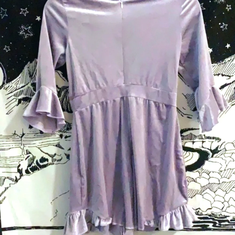 Nastygal Pastel Lilac Velvet Choker Ruffle Romper - Picture 6 of 6